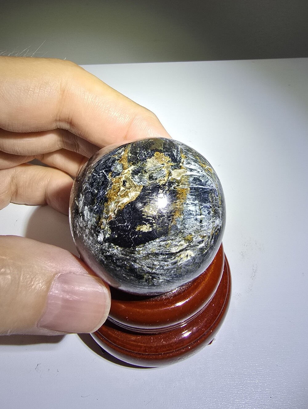 0.2 lbs Blue Pietersite Crystal Sphere #E 43 mm